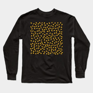 Sweet Sweet Fall Candy Corn Pattern on Black Long Sleeve T-Shirt